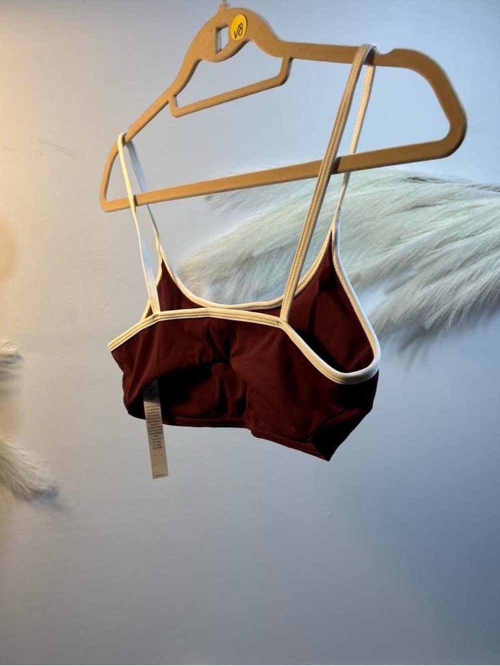 (#122) Everyday Contrast-Trim Bralette in Deep Burgundy